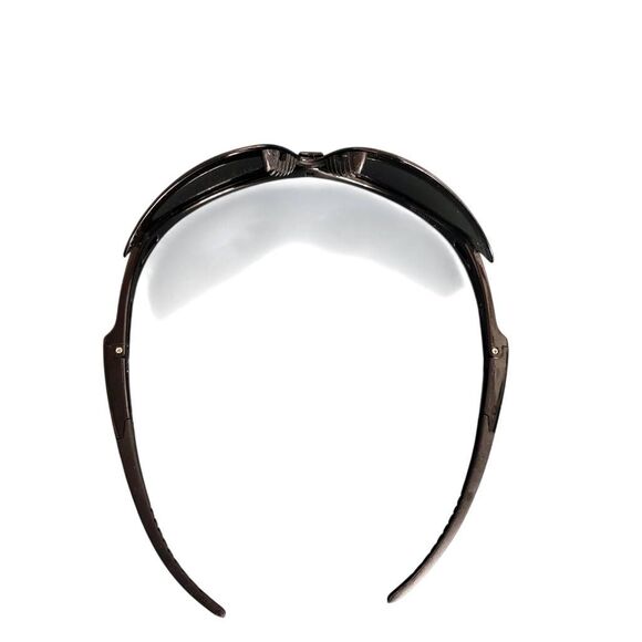 Nemesis Polished Black Gray Lens Sport Wrap Mens Biker Safety Sunglasses - Picture 10 of 16